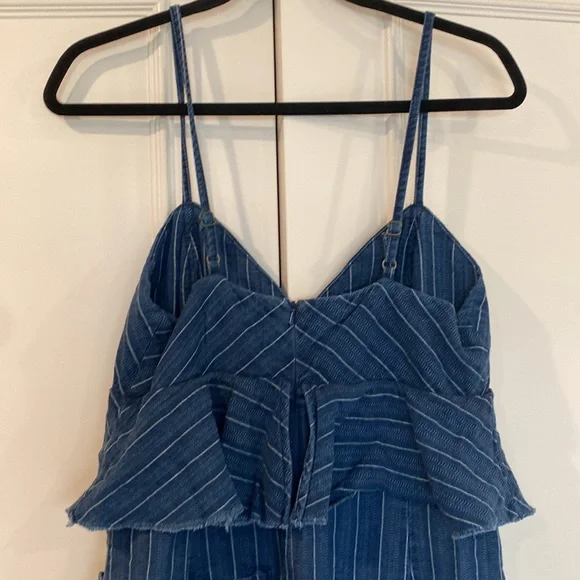 Anthropologie Ett:twa Peplum Striped Denim Jumpsuit Size Small - Picture 8 of 15